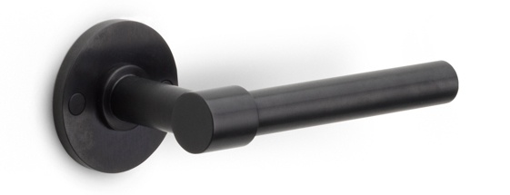 PBL15XL/50 - solid double sprung door handle on rose  satin stainless steel