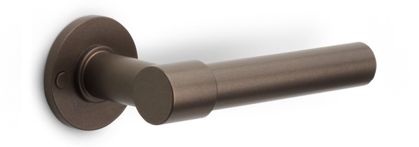 PBL20XL/50 - solid double sprung door handle on rose PVD champagne