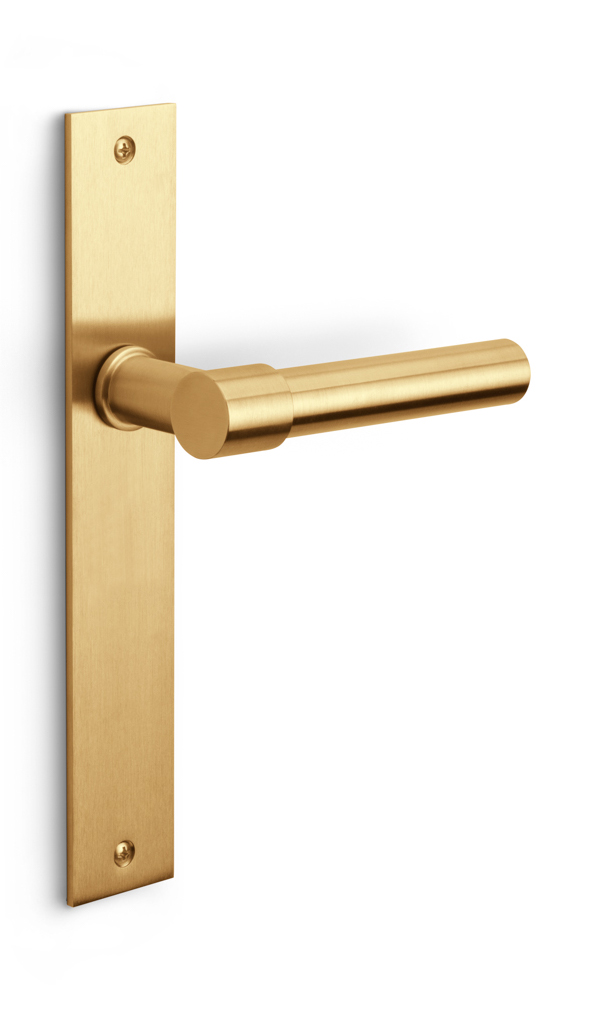 PBL20XLP236SFC - unsprung lever handle on blank plate PVD satin gold
