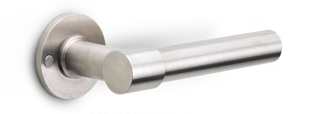 PBL20XL/50 - solid double sprung door handle on rose PVD champagne