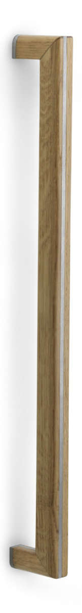 PB422 - IN/EN TWO PB422 PA pull handle with back-to-back fixing satin stainless steel/oak wood