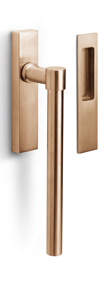 PB230 - lift-up sliding door handle blank PVD light bronze
