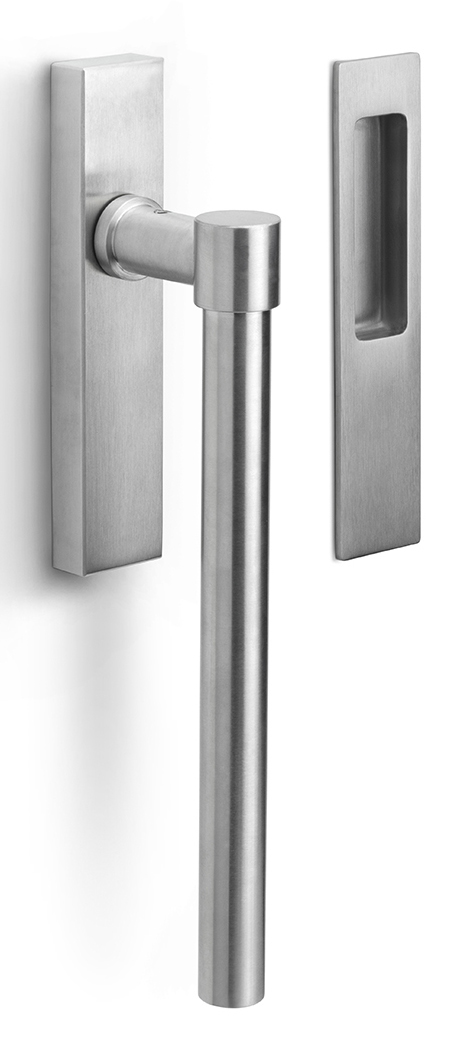 PB230 - lift-up sliding door handle blank satin stainless steel
