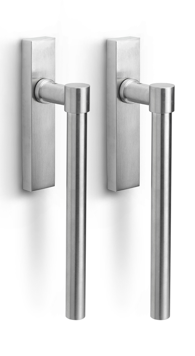 PB230PAY - set of lift-up sliding door handles profile cylinder hole Y69 satin stainless steel