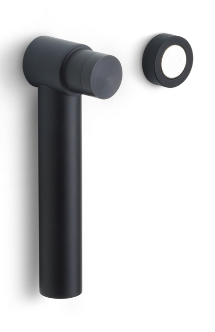 PB30 - floor mounted door stop with magnet satin black