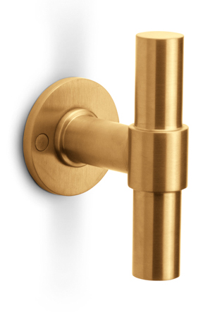 PBT100V - fixed front door knob PVD satin gold