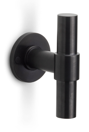 PBT100V - fixed front door knob PVD satin black