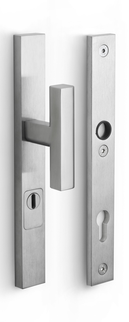 PB23-28KT - IN TWO PB23-28KT security plates with cylinder protection cover knob/handle* SKG*** PC72 satin stainless steel