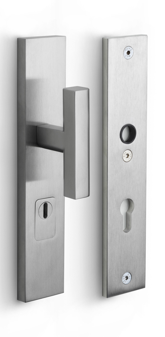 PB23-50KT - IN TWO PB23-50KT security plates with cylinder protection cover knob/handle* SKG*** PC72 satin stainless steel