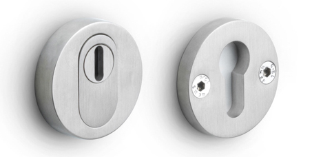 PBVEIL-KT - ONE/TWO PBVEIL security escutcheons with cylinder protection cover SKG*** satin stainless steel