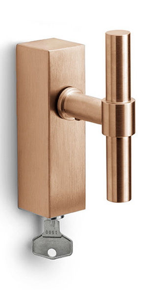 PBT15-DKLOCK - locking tilt and turn window handle PVD light bronze