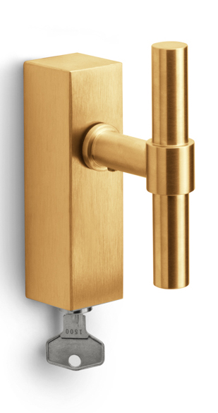 PBT15-DKLOCK - locking tilt and turn window handle PVD satin gold