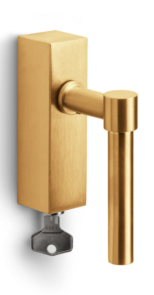 PBL15-DKLOCK - locking tilt and turn window handle PVD satin gold