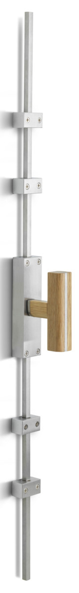 K-PBT22 - R TWO K-PBT22 espagnolette bolt satin stainless steel/oak wood right-turning