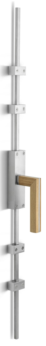 K-PBL22 - R TWO K-PBL22 espagnolette bolt satin stainless steel/oak wood right-turning