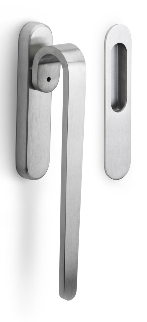 TB230Y - lift-up sliding door handle profile cylinder hole Y69 satin stainless steel
