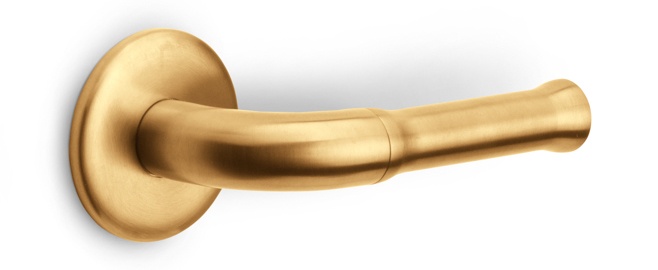 EV100ZL/64 - solid double sprung door handle on rose without logo satin black