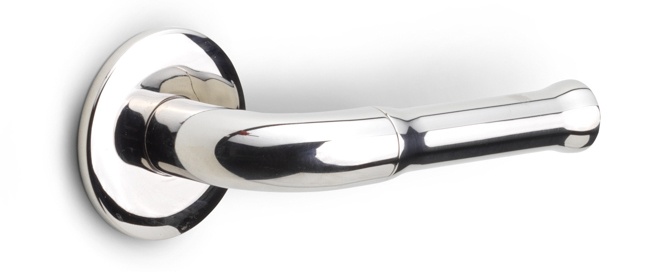 EV100ZL/64 - solid double sprung door handle on rose without logo satin black