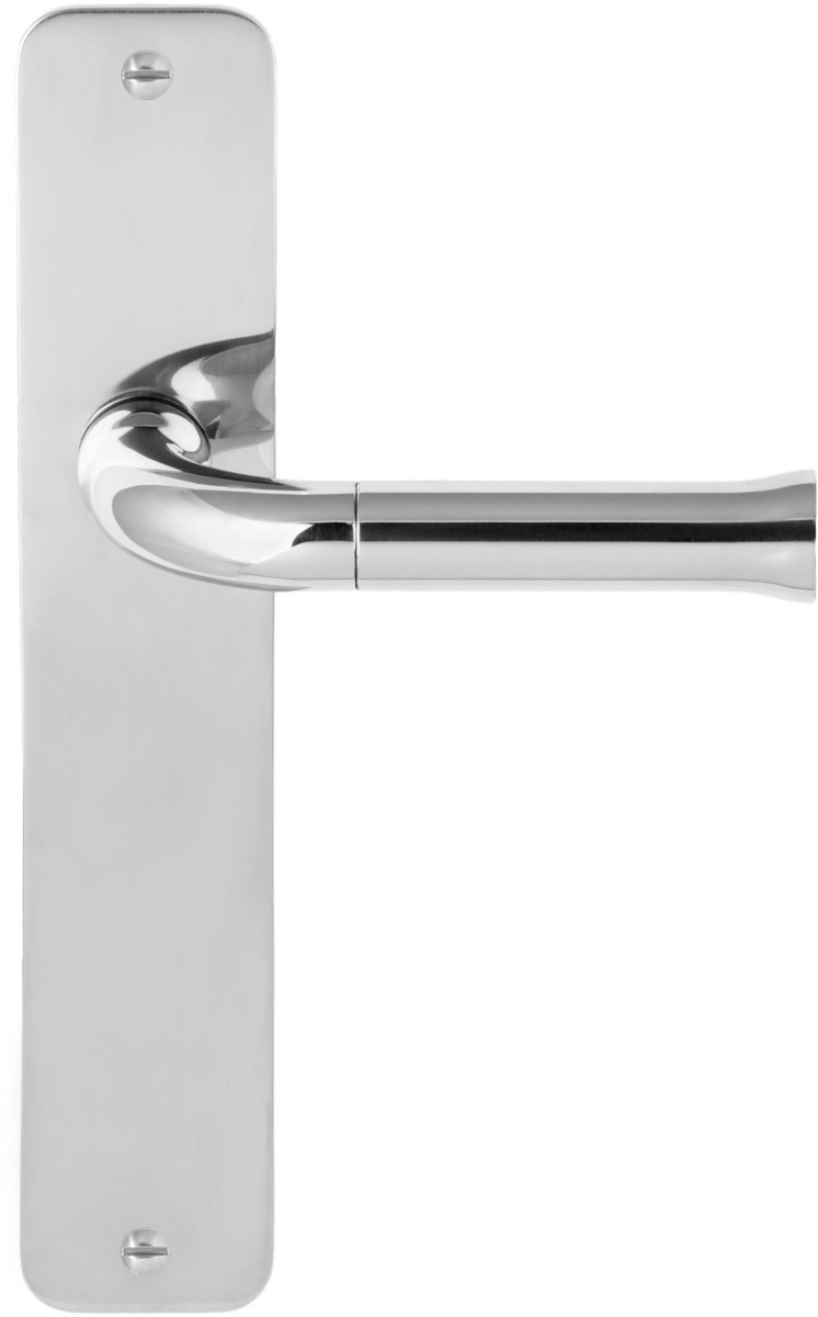 EV101P211SFC - unsprung lever handle on blank plate polished stainless steel