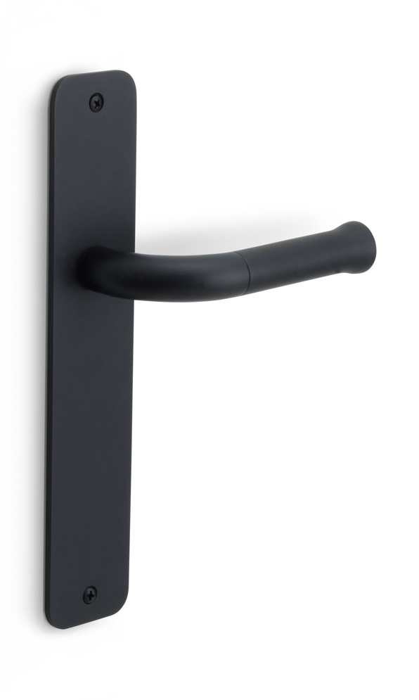 EV101P211SFC - unsprung lever handle on blank plate satin black