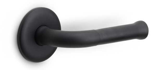 EV101ZL/64 - solid double sprung door handle on rose without logo satin black