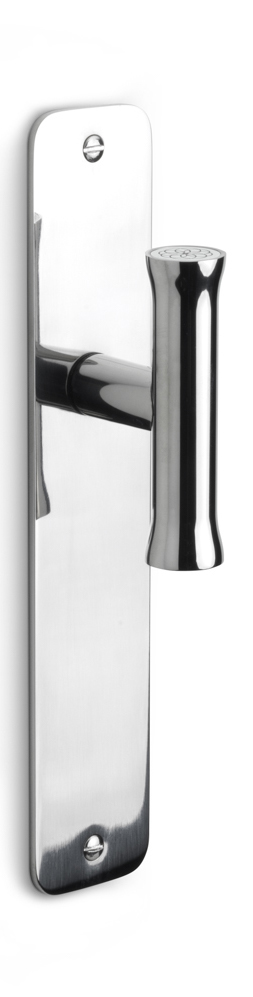 EV102ZLP211SFC - unsprung lever handle without logo on blank plate polished stainless steel