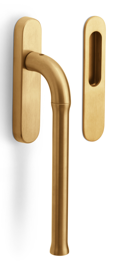 EV231ZLY - lift-up sliding door handle without logo profile cylinder hole Y69 PVD satin gold