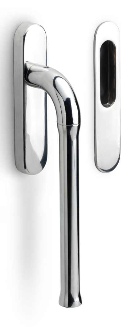 EV231ZLY - lift-up sliding door handle without logo profile cylinder hole Y69 polished stainless steel