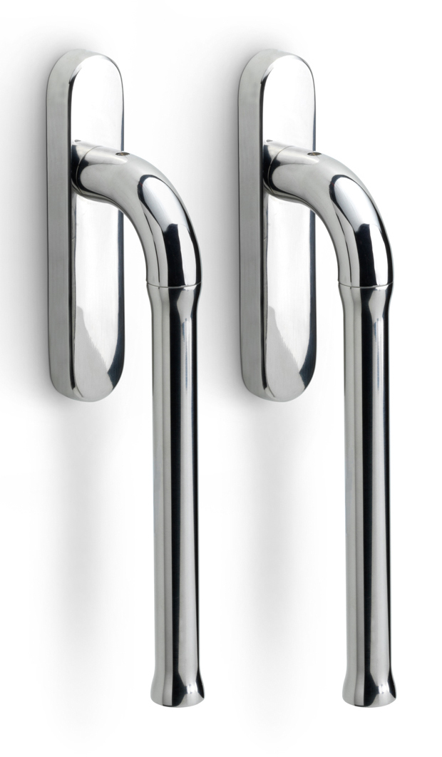EV231ZLPAY - set of lift-up sliding door handle without logo profile cylinder hole Y69 polished stainless steel