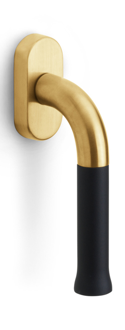EV101-DK-O - non-locking tilt and turn window handle PVD satin gold/satin black