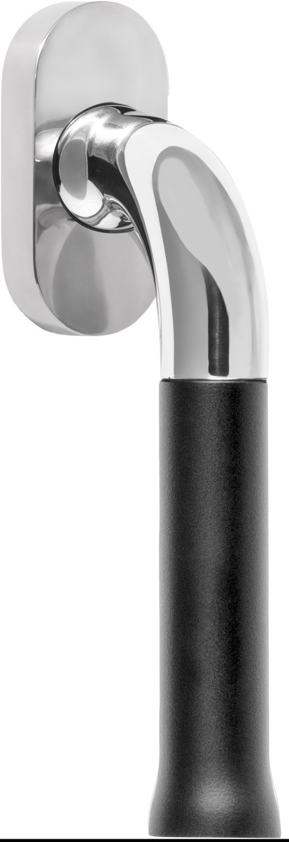 EV101-DK-O - non-locking tilt and turn window handle polished stainless steel/satin black