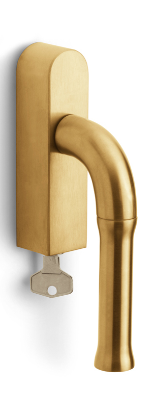 EV100-DKLOCK-O - locking tilt and turn window handle PVD satin gold