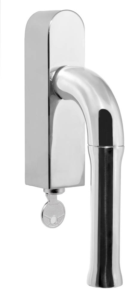 EV100-DKLOCK-O - locking tilt and turn window handle polished stainless steel