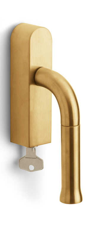 EV101-DKLOCK-O - locking tilt and turn window handle PVD satin gold