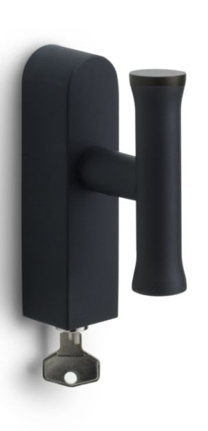 EV102ZL-DKLOCK-O - locking tilt and turn window handle without logo satin black