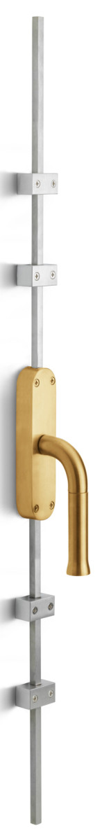KO-EV101 - R NOUR KO-EV101 espagnolette bolt PVD satin gold right-turning (rods in satin stainless steel)