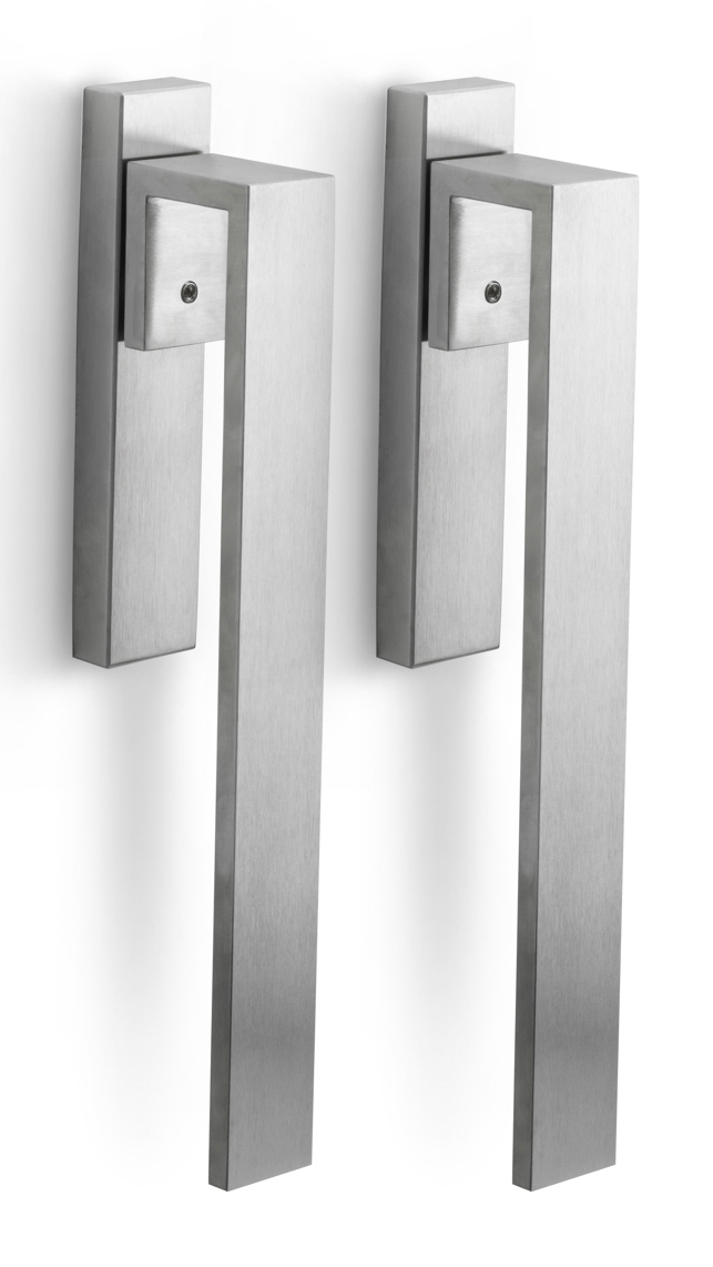 BM230PAY - set of lift-up sliding door handles profile cylinder hole Y69 satin stainless steel