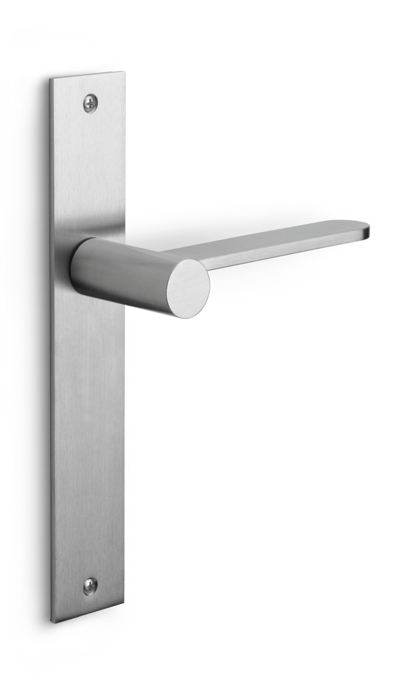 BB102P236SFC - unsprung lever handle on blank plate satin stainless steel