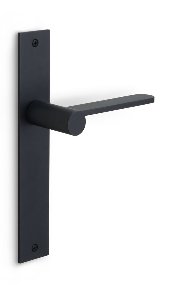 BB102P236SFC - unsprung lever handle on blank plate satin black