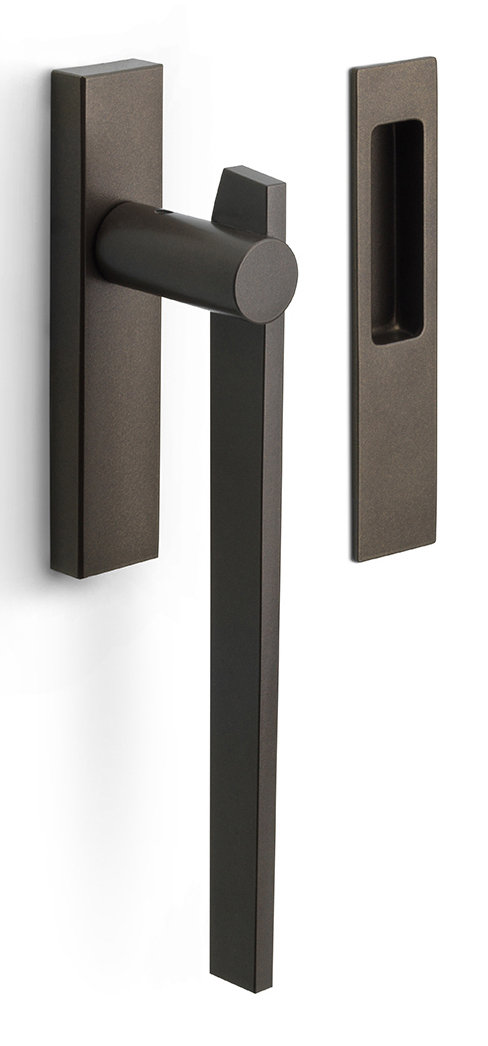 BB230Y - lift-up sliding door handle profile cylinder hole Y69 bronze