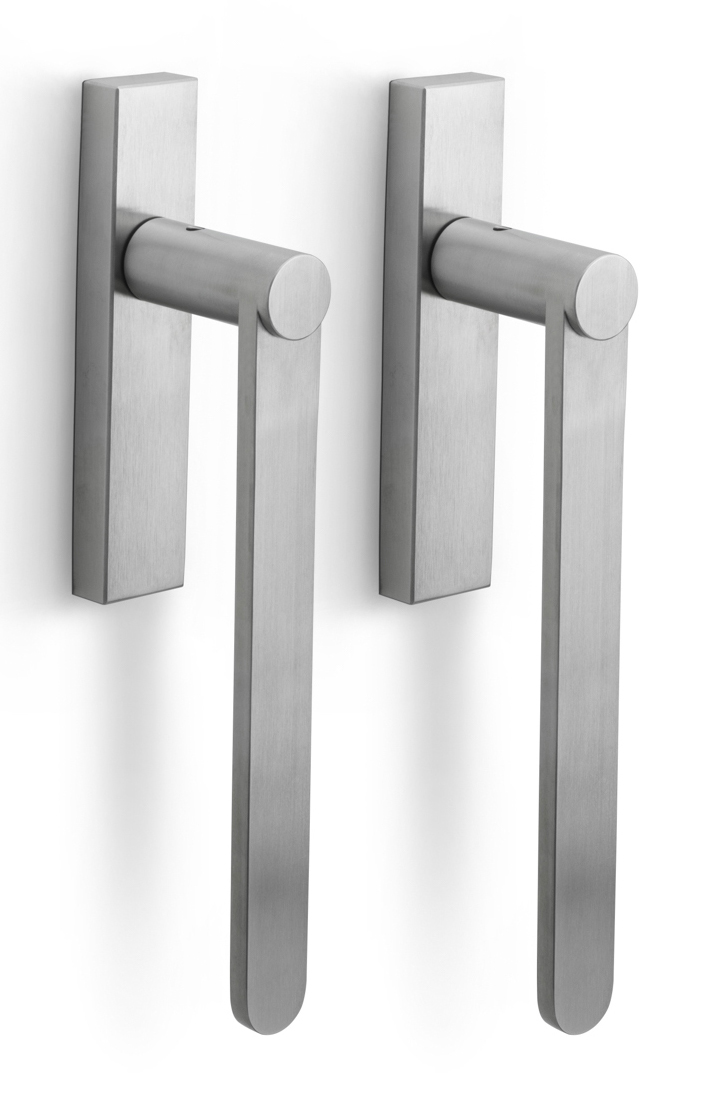 BB231PAY - set of lift-up sliding door handles with profile cylinder hole Y69 satin stainless steel