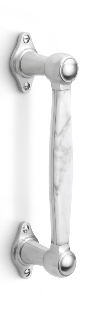 LZ185MA - pull handle satin stainless steel/carrara marble