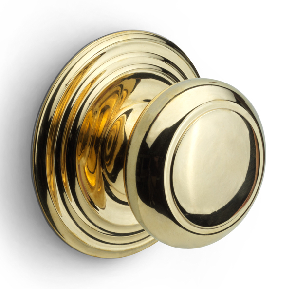 LZ201V - fixed (front) door knob brass unlacquered