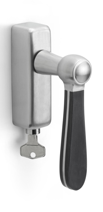 LZ100-DKLOCK-O - locking tilt and turn window handle satin stainless steel/black