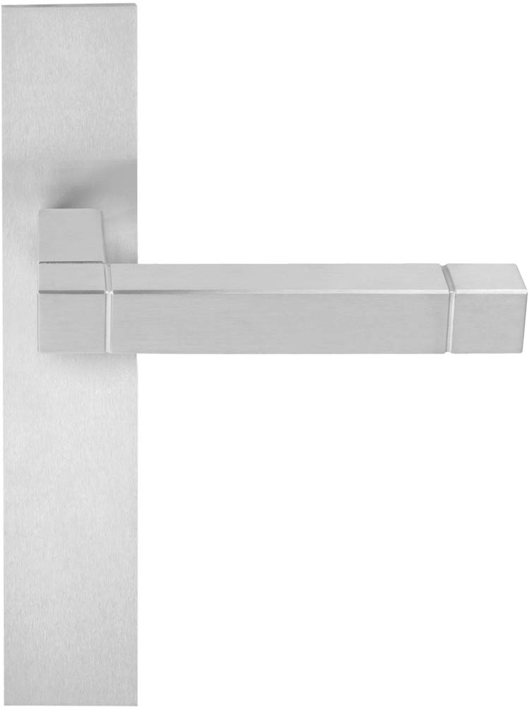 JB100P236SFC - unsprung lever handle on blank plate satin stainless steel