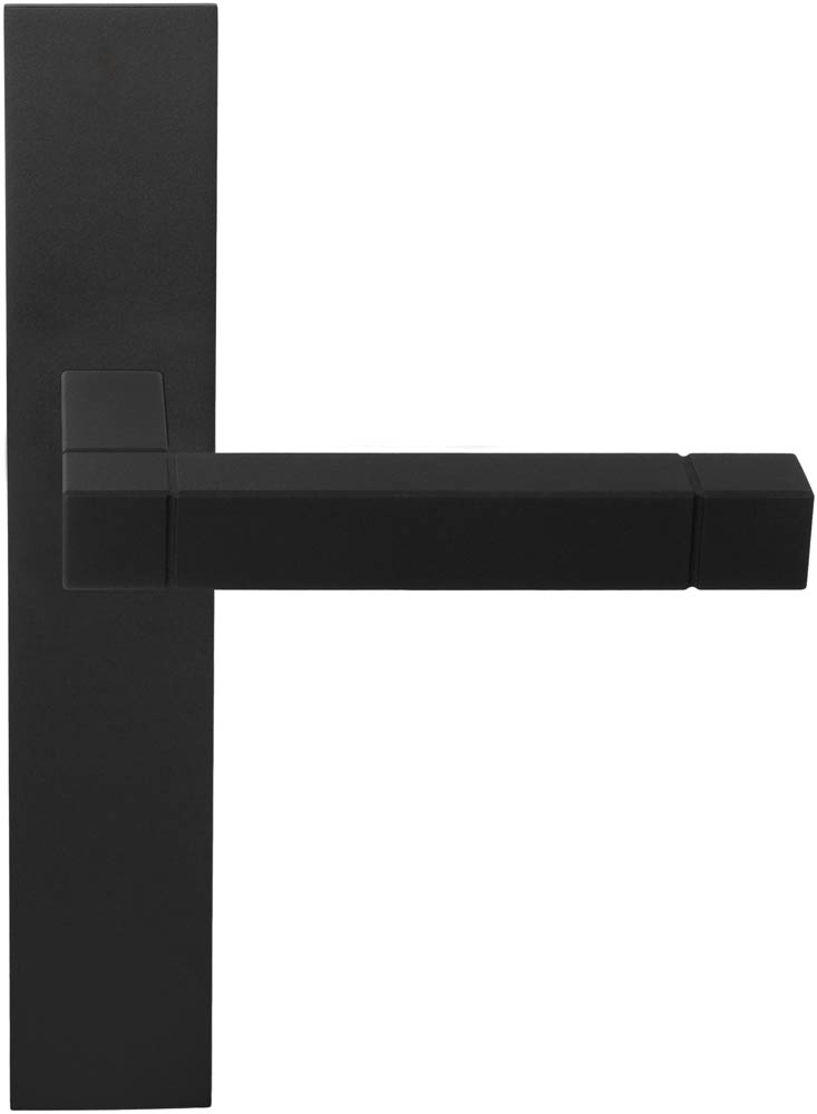 JB100P236SFC - unsprung lever handle on blank plate satin black