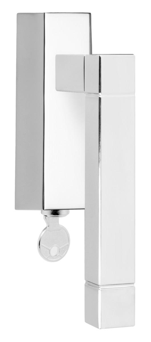 JB100-DKLOCK - L SQUARE JB100-DKLOCK locking tilt and turn window handle polished stainless steel left-turning