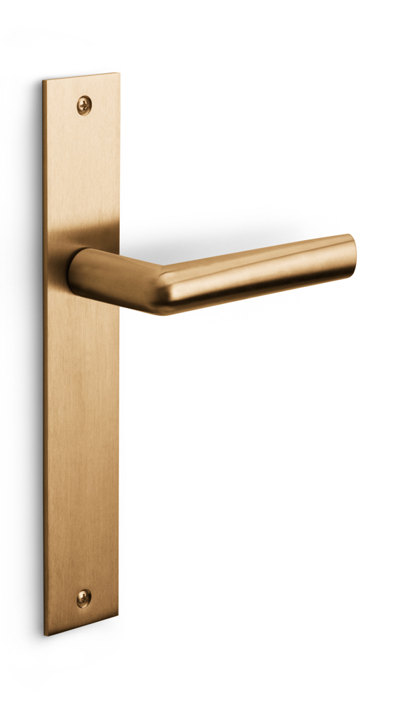 PBI100P236SFC - unsprung lever handle on blank plate PVD light bronze