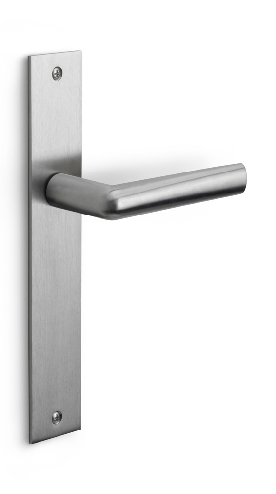 PBI100P236SFC - unsprung lever handle on blank plate satin stainless steel