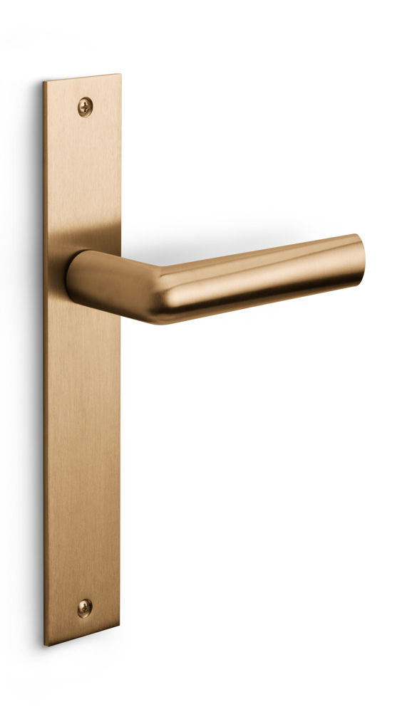 PBI101P236SFC - unsprung lever handle on blank plate PVD light bronze